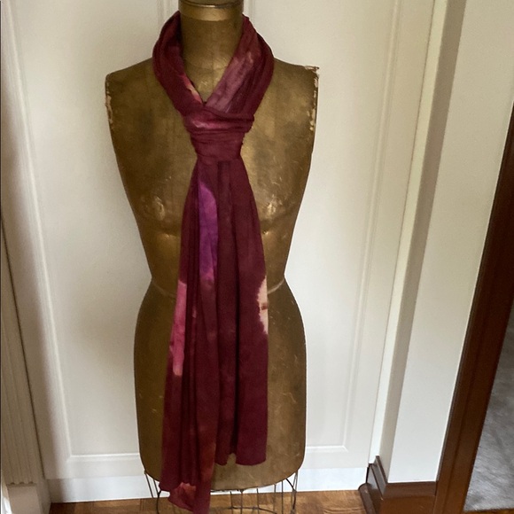 BNWOT Tie-Dye Scarf - Burgundy and Orange - Picture 2 of 6